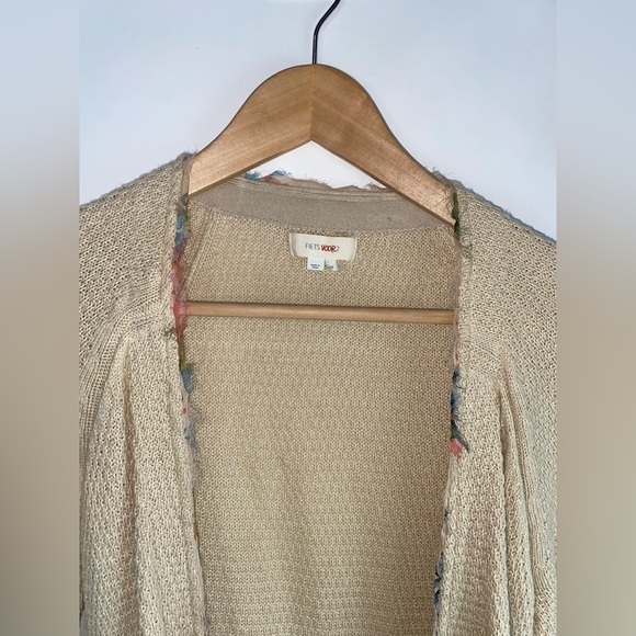 Anthropologie camel hair blend and silk ribbon weave long line cardigan‎ - Picture 5 of 10